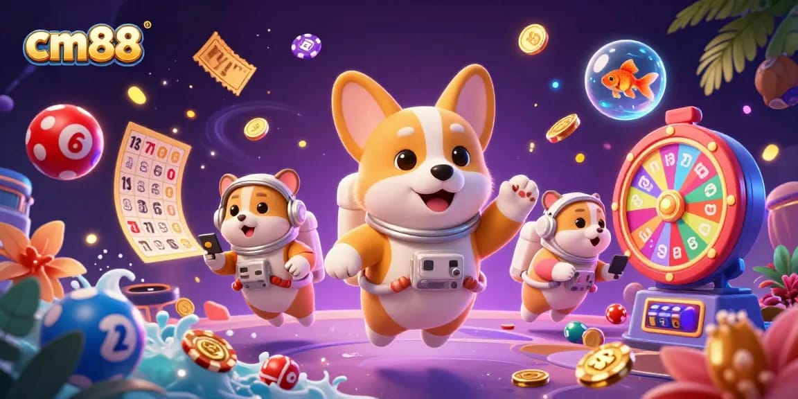 Chơi game trực tuyến cm88, cừu con trong không gian cùng các trò chơi giải trí đầy màu sắc.