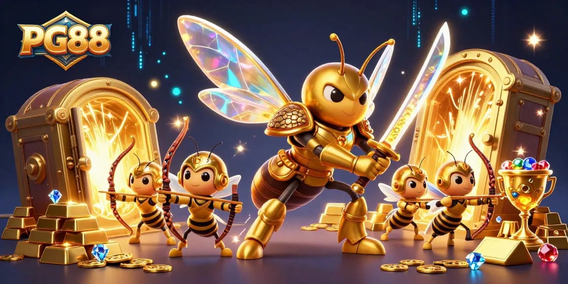 Engage in thrilling gaming experiences at PG88 Casino with dynamic 3D characters and dazzling treasure effects.
