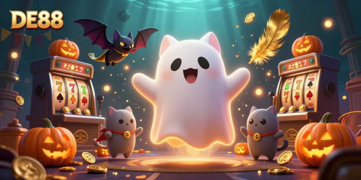 Experience thrilling adventure at DE88, where lucky ghost cat and friends play vibrant slots!