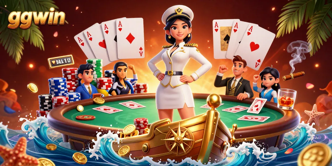 Experience thrilling gambling action with ggwin in a vibrant 3D casino scene filled with poker elements.