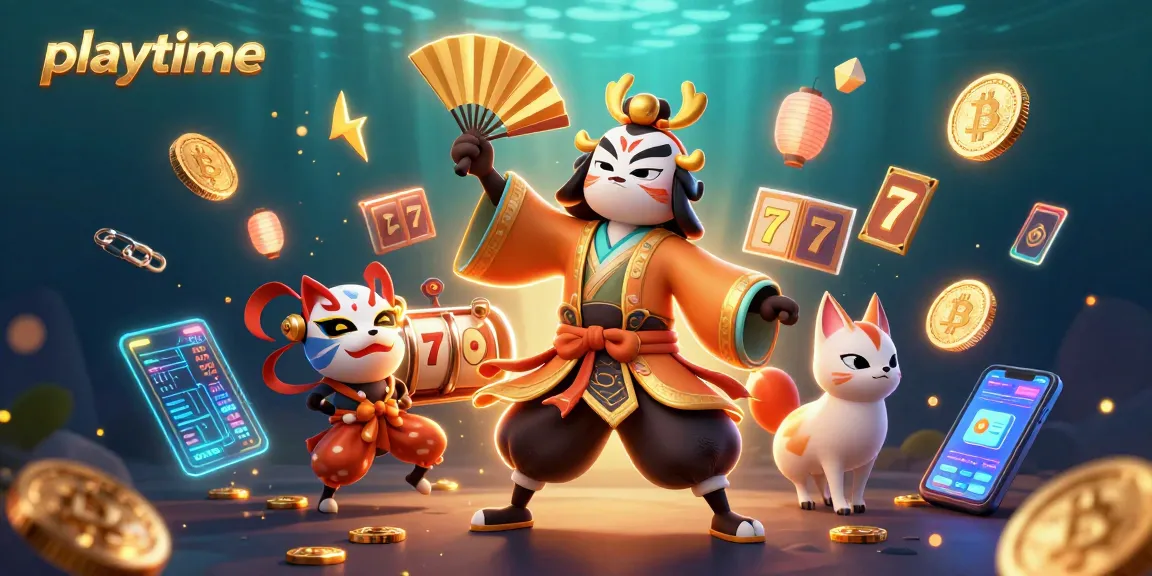 Experience winning slots and dynamic gameplay with playtime in a vibrant 3D casino illustration.