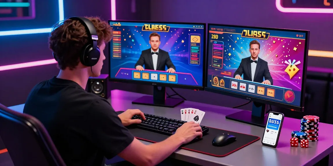 Exciting gaming scene of a player on trang bl555 engaging with live dealer games and showcasing dynamic win notifications.
