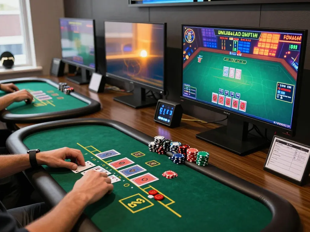 Player engaged with 98wincom live dealer blackjack, showing dynamic gameplay and modern gaming setup