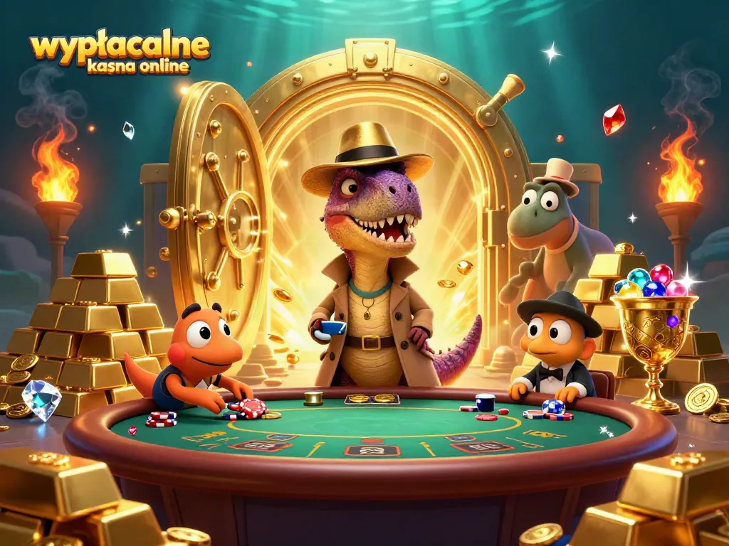 Experience thrilling action at wypłacalne kasyna online with a velociraptor card counter and treasures.