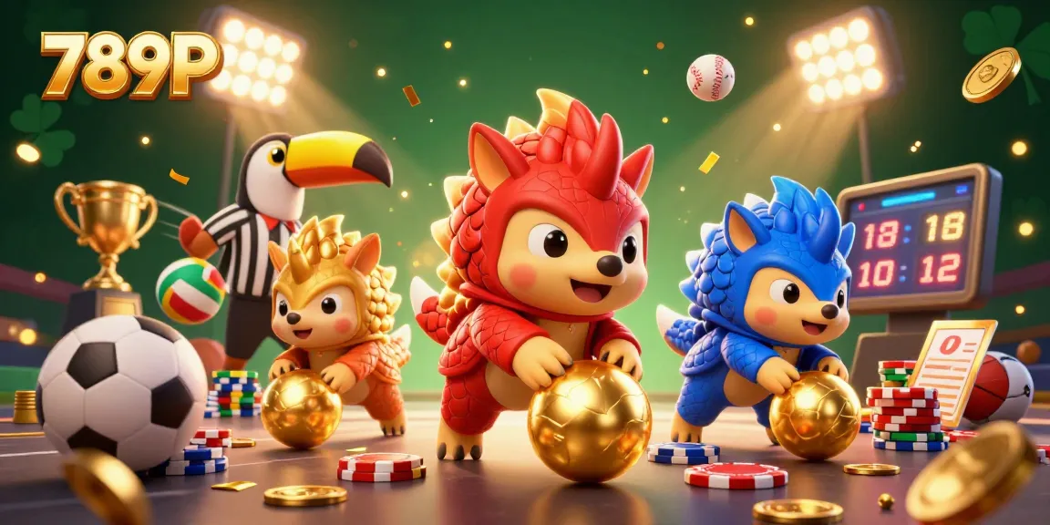 Spin and win with 789P's cartoon pangolins bowling through poker chips in a vibrant casino scene.