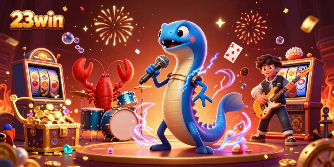 Experience the thrilling vibe of 23win with electric eel DJs and treasure-filled slots.