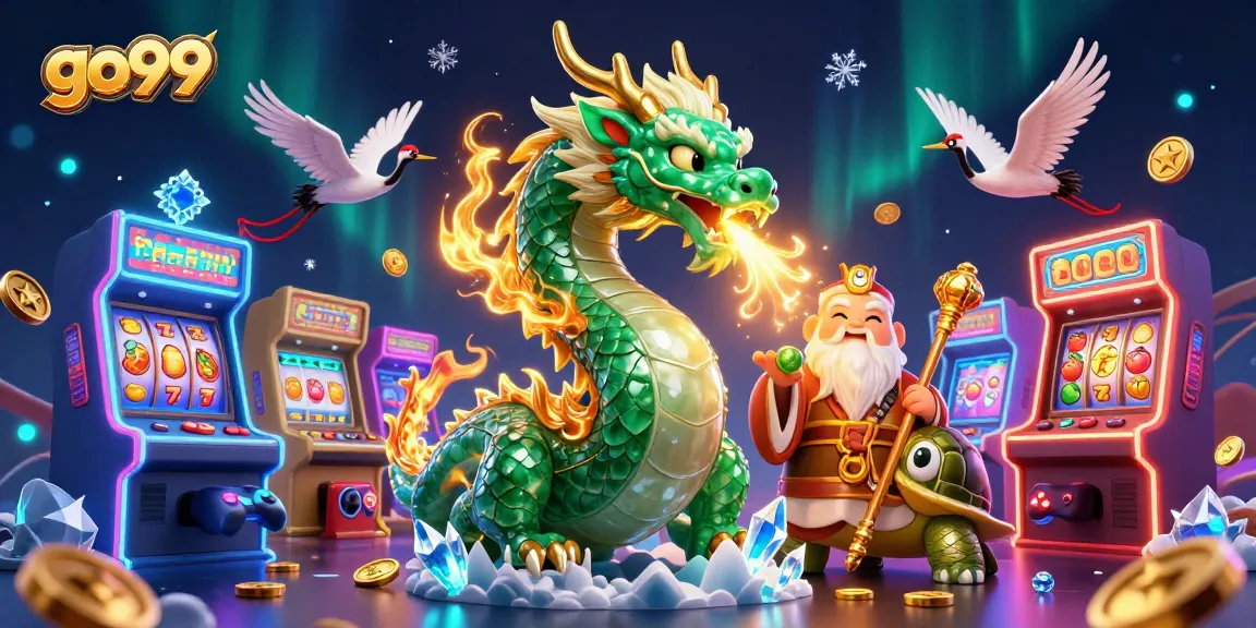 Experience go99's vibrant 3D casino adventures with dragons, lucky cranes, and arcade games.