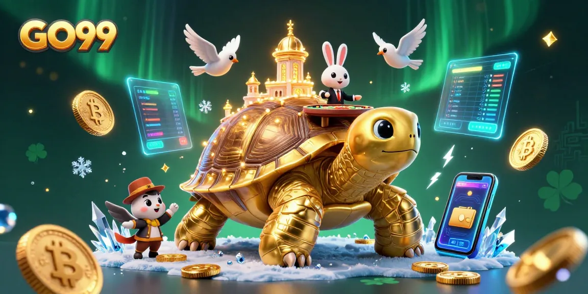 Experience thrill and excitement at GO99 with a vibrant 3D casino scene filled with treasure and winning opportunities.