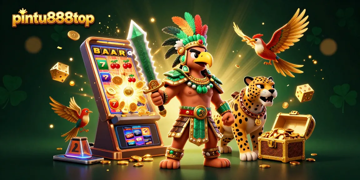 Experience the excitement with pintu888top through 3D characters celebrating a jackpot explosion.