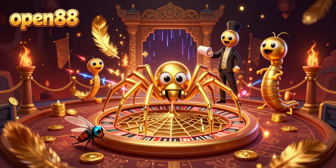 Experience open88's thrilling gameplay with a golden roulette web and captivating characters.