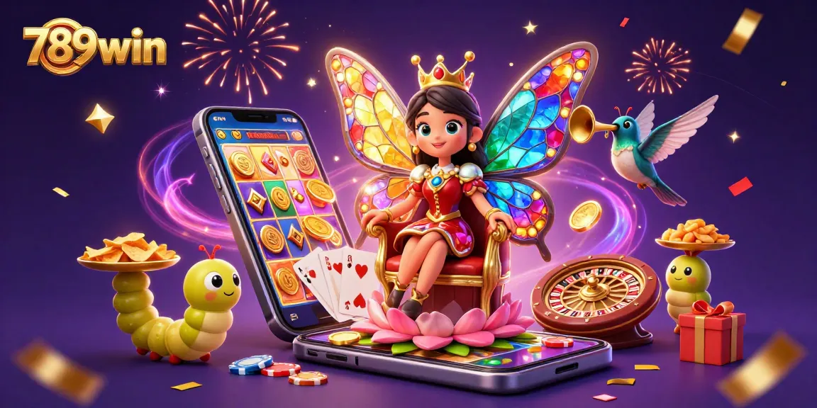 Play immersive games and win big at 789win with a vibrant casino illustration