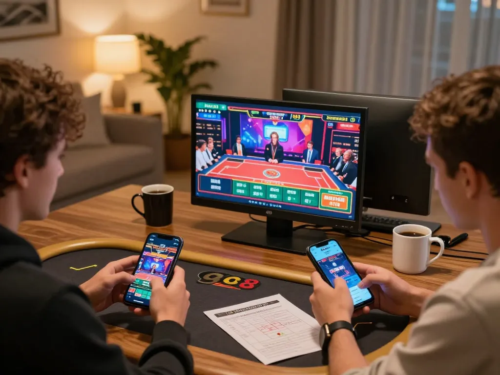 Players using the go8 app for online gambling, showcasing a vibrant gaming session