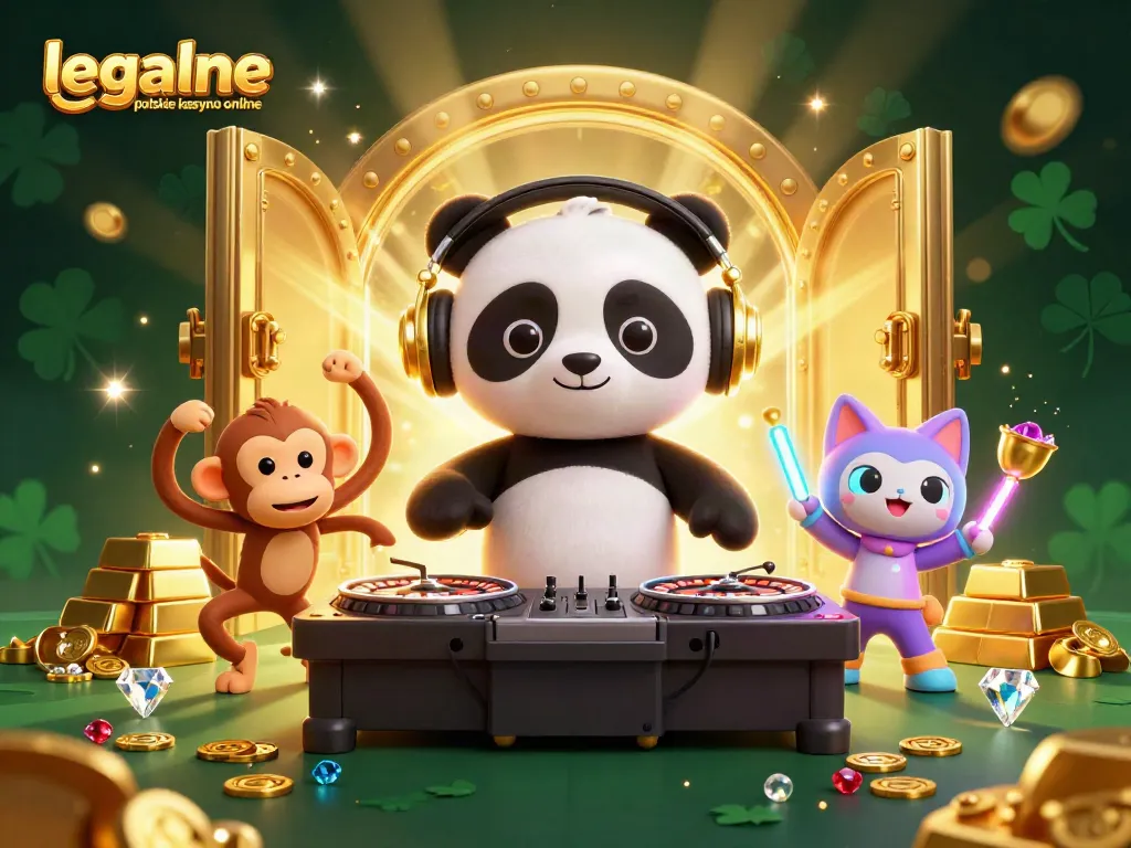 Experience the thrill at legalne polskie kasyno online with exciting gaming characters in a dynamic casino scene.