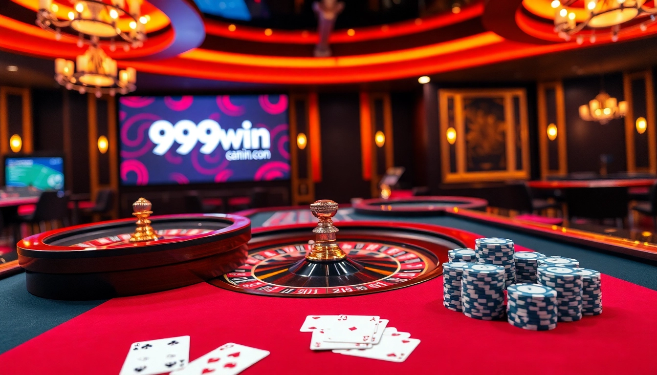 Experience the excitement of winning at 99win.con with vibrant casino visuals, including roulette and poker games.