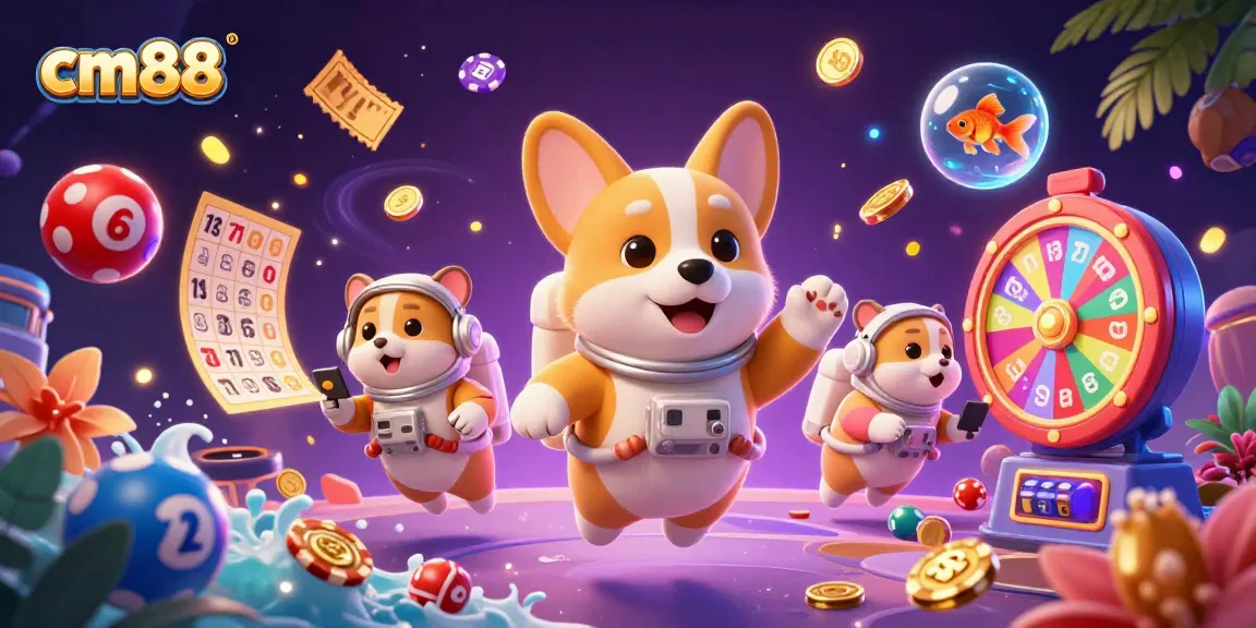 Chơi game trực tuyến cm88, cừu con trong không gian cùng các trò chơi giải trí đầy màu sắc.
