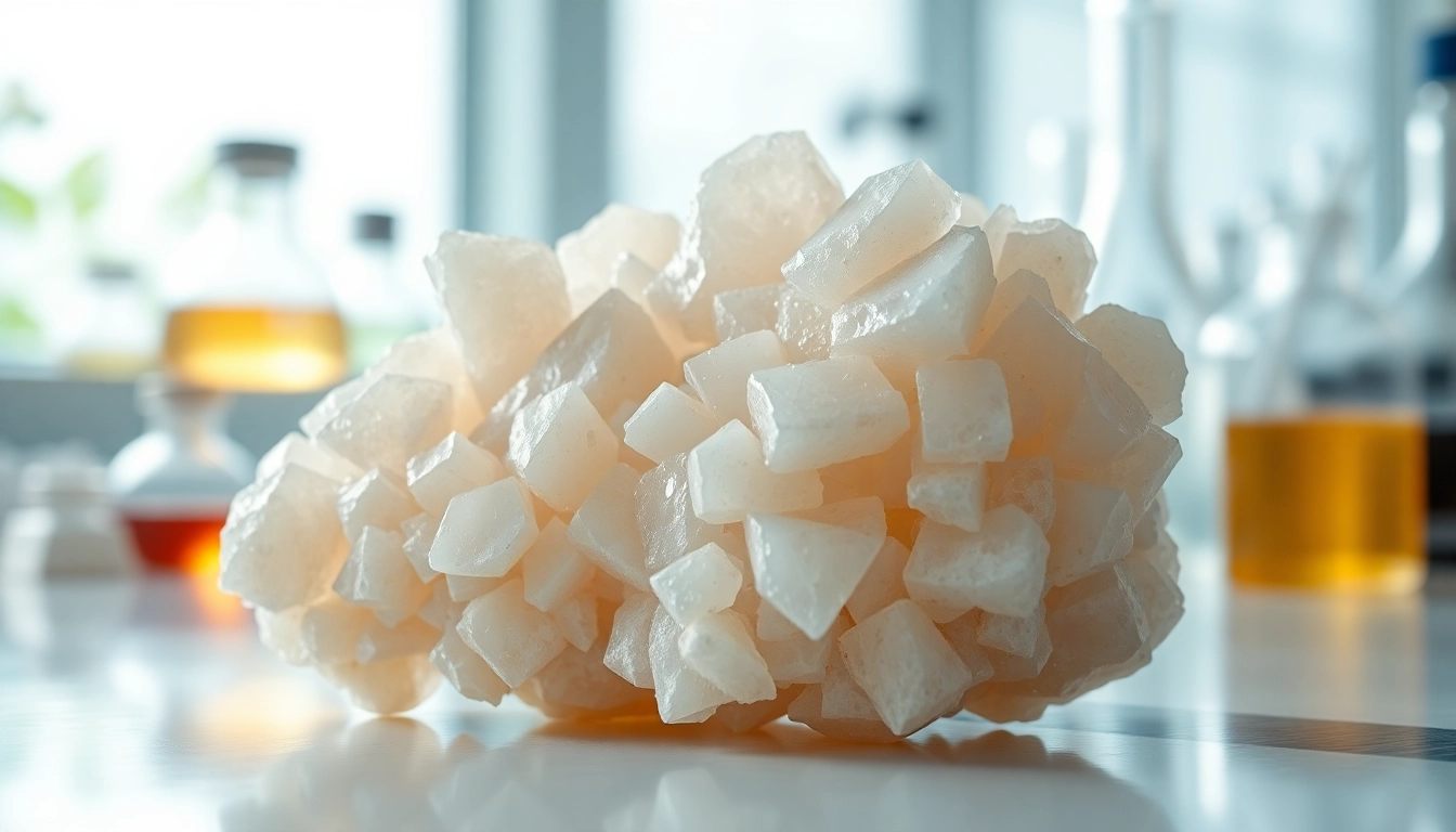 Zeolit lava pure w kryształach w otoczeniu laboratoryjnym, pokazując jego unikalne tekstury.