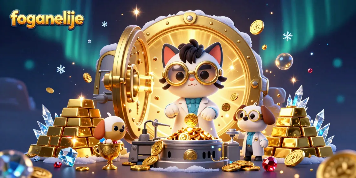 Win big with foganelije in a vibrant casino scene featuring gold and gems.