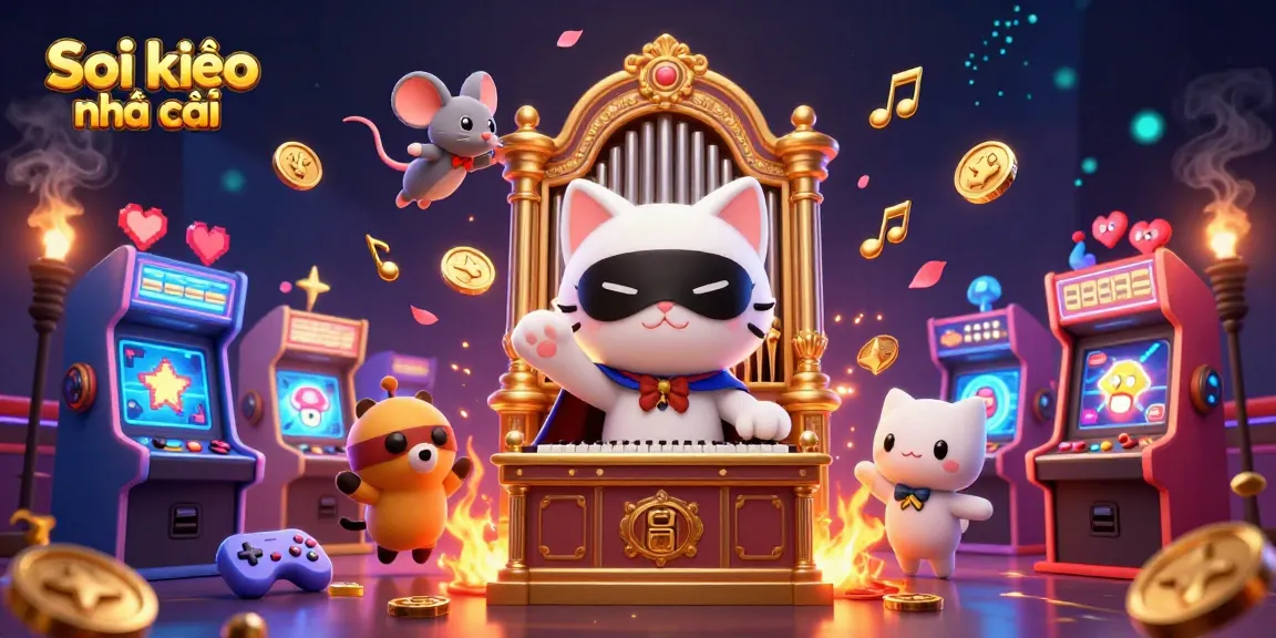 Soi kèo nhà cái illustrates expert strategies for bettors with a cat and mouse in an ornate casino setting.