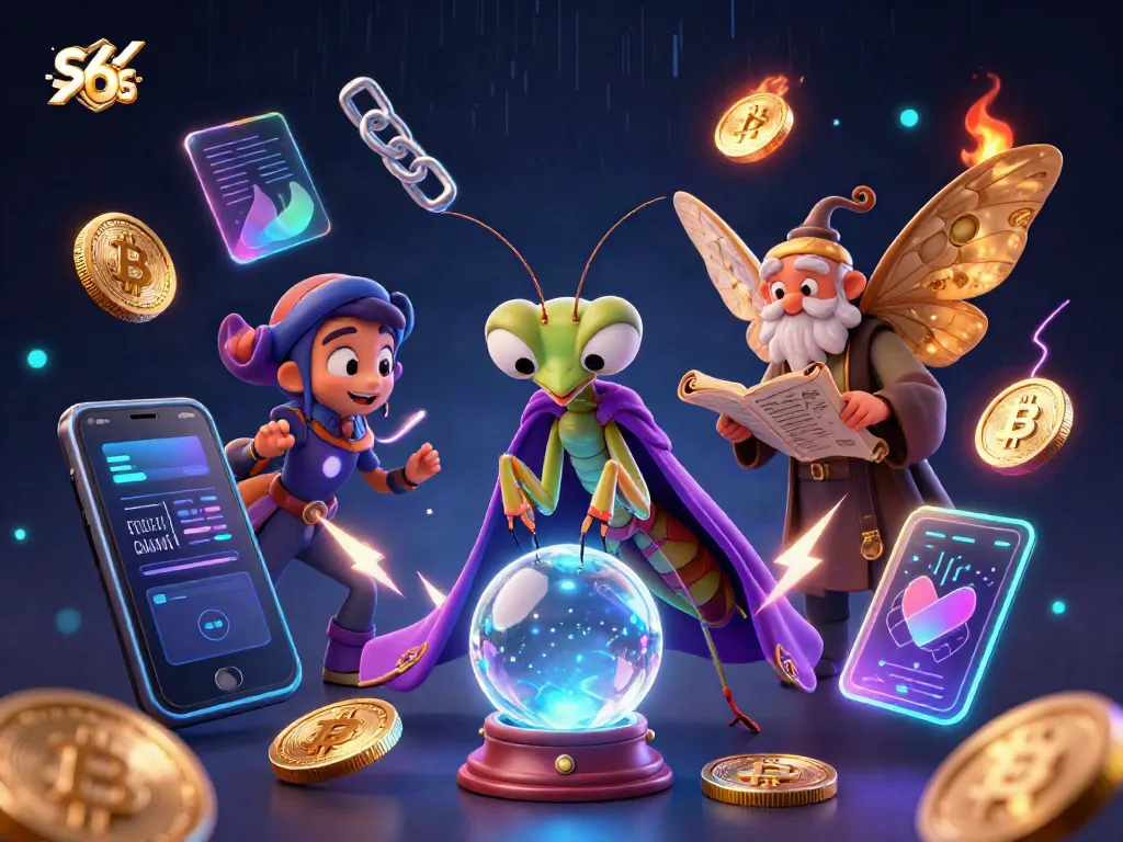 Experience s6 66 magic with a cartoon fortune teller, moth librarian, and oracles amidst vibrant casino elements.