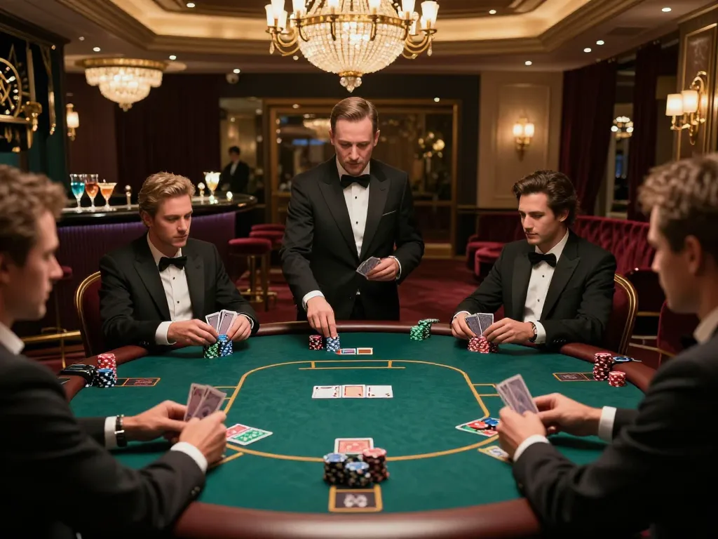 Players engage in strategic poker at LV 88's upscale casino, highlighting thrilling gameplay.