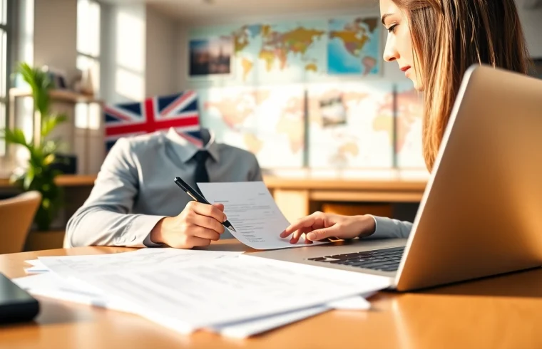 Process your eta application uk in a professional workspace with essential travel documents.