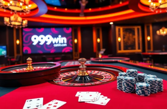 Experience the excitement of winning at 99win.con with vibrant casino visuals, including roulette and poker games.