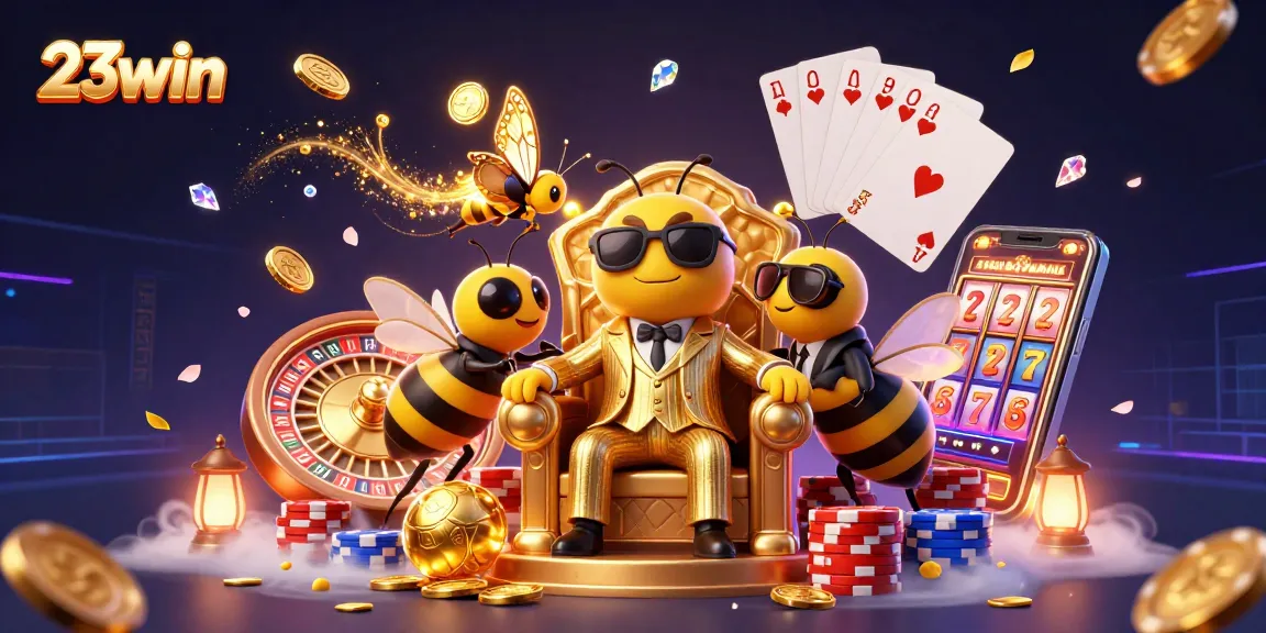 Watch the 23win bumblebee mob boss celebrate victories with slot machines and casino riches