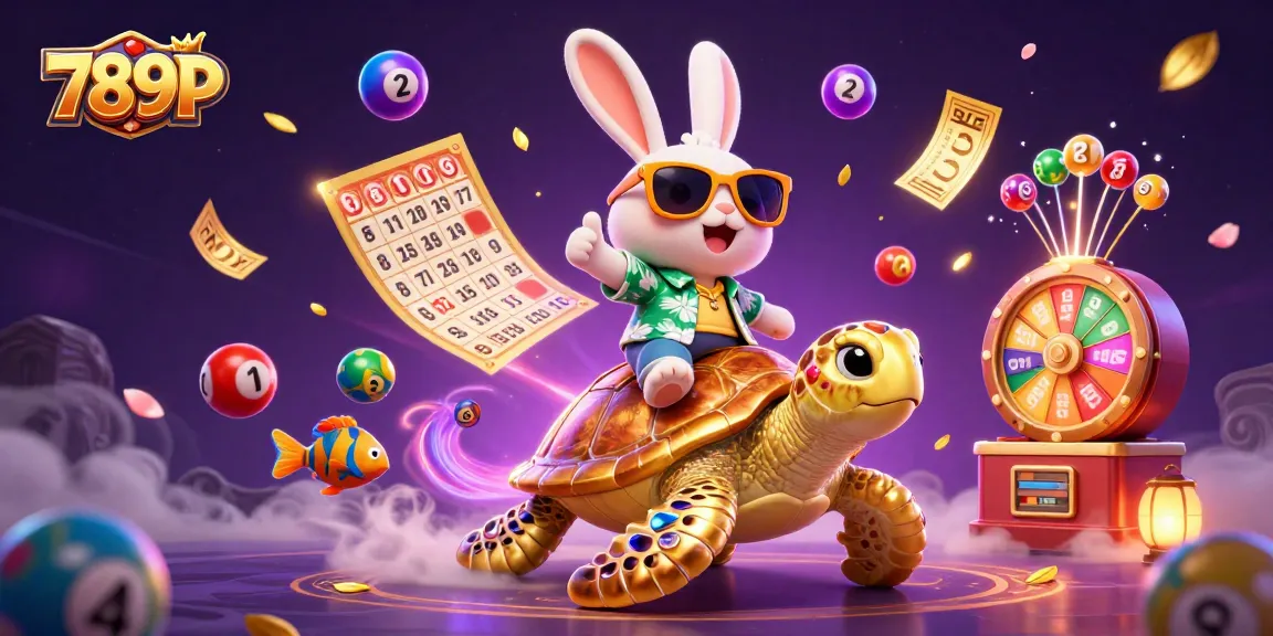 Experience thrilling gameplay with 789P, featuring a lucky rabbit and golden turtle in a vibrant casino scene.