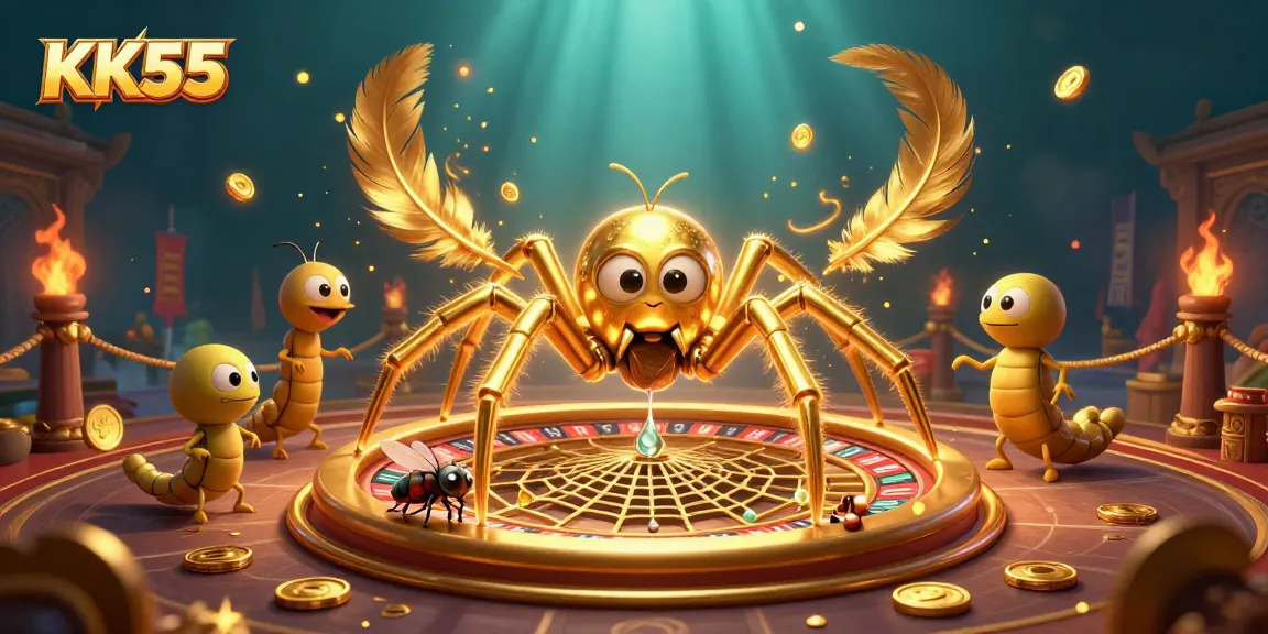Experience thrilling bets at KK55 with a vibrant 3D casino scene featuring animated characters and rich game elements.